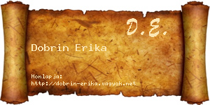 Dobrin Erika névjegykártya